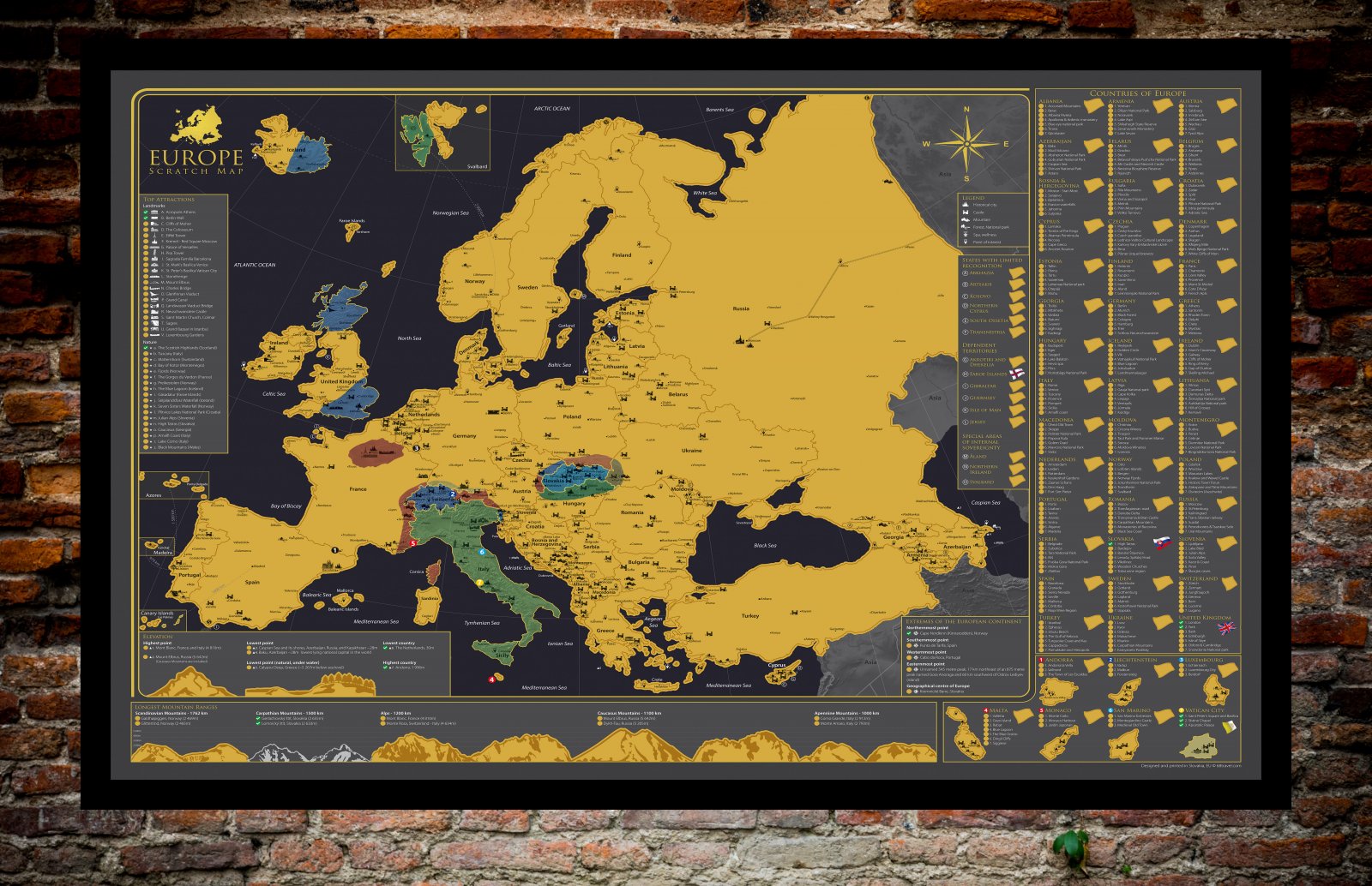 Stieracia mapa Európy - zobrazená so zotretými časťami