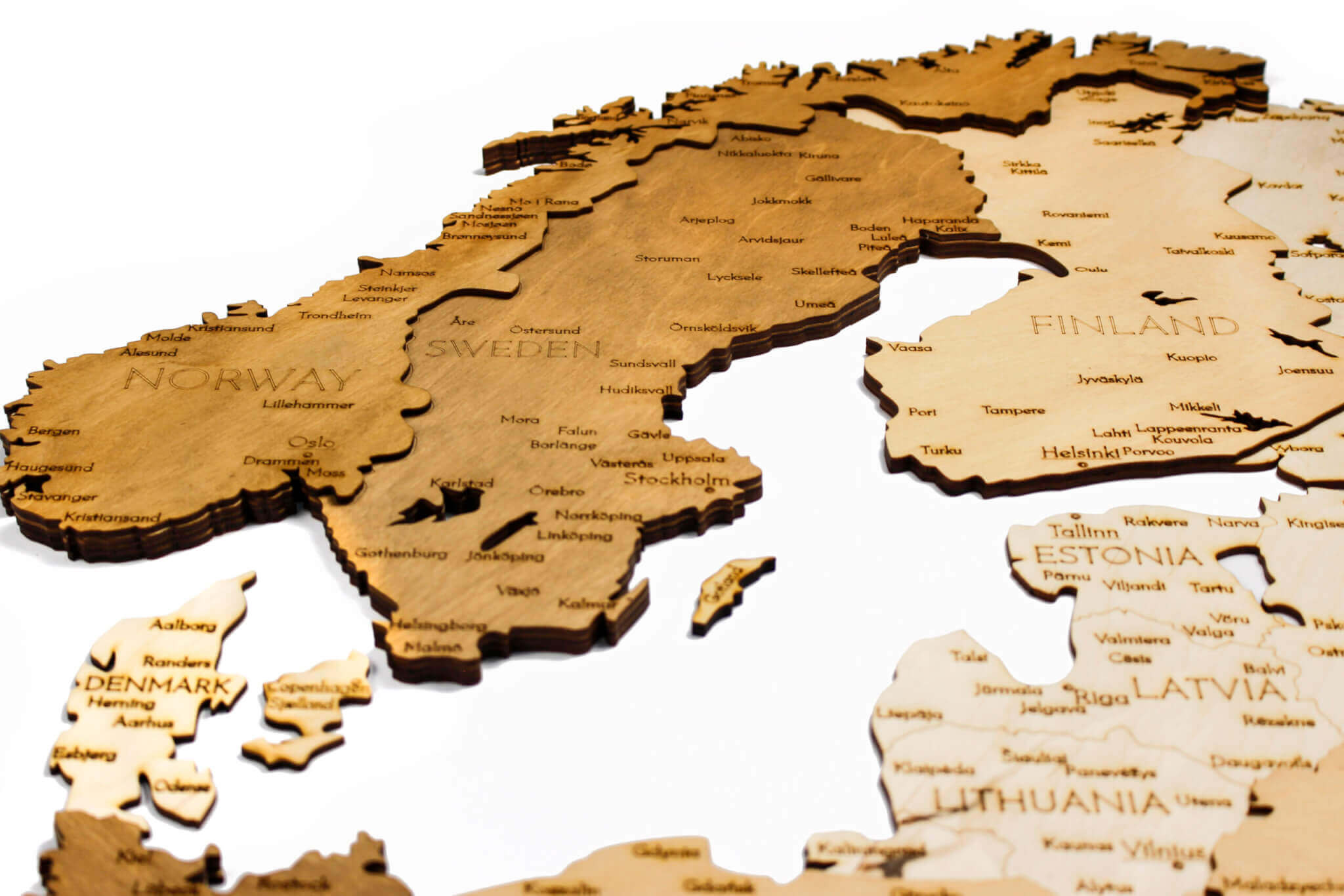 Drevená mapa Európy