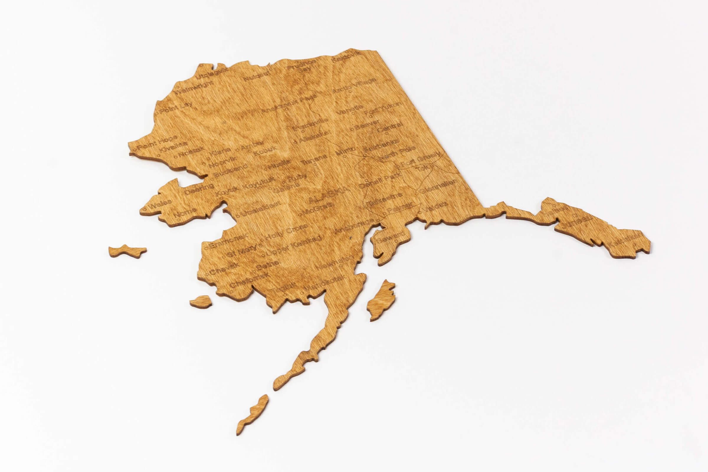 Drevená 3D mapa USA - Aljaška